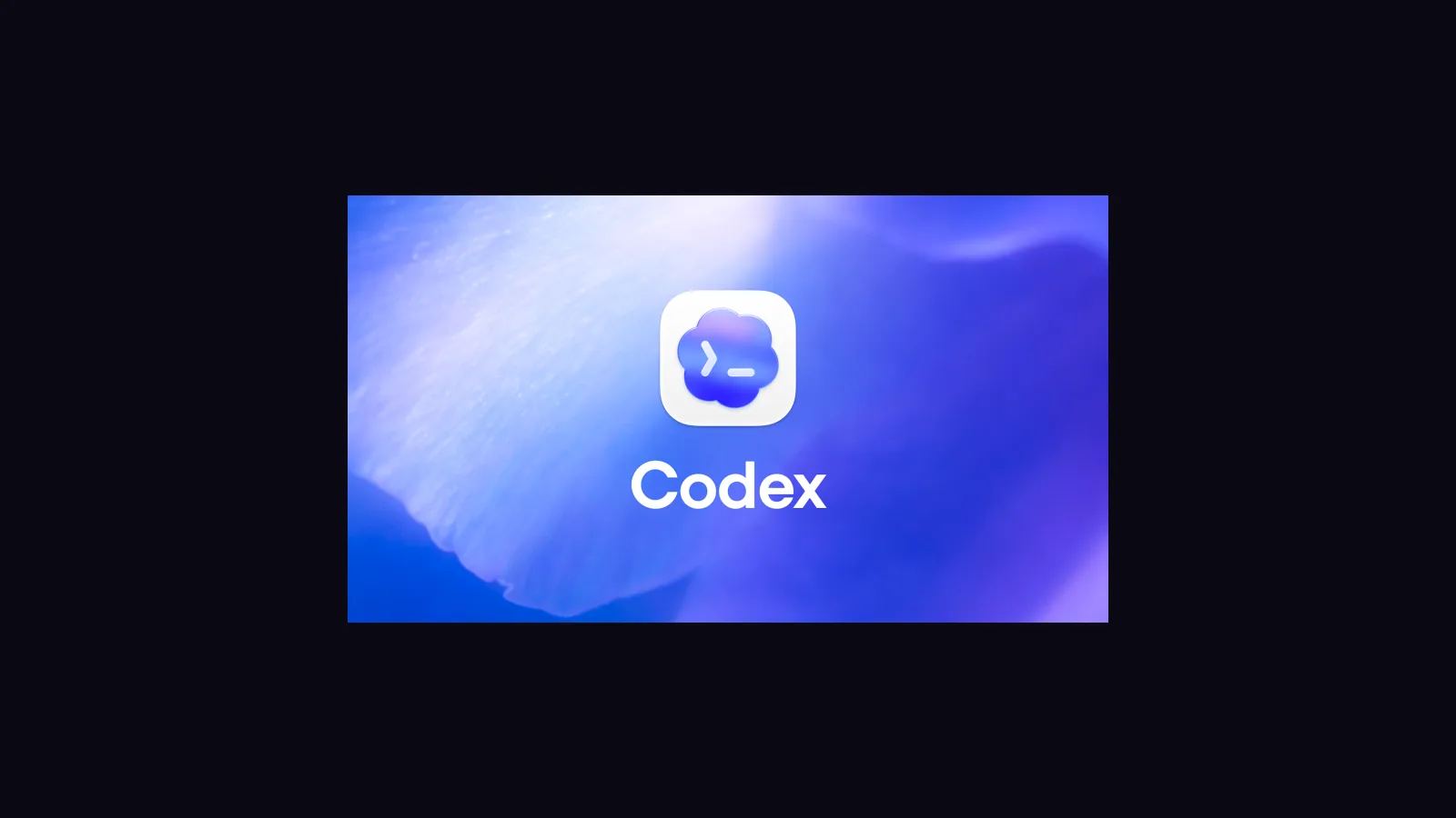Codex app icon and name on a blue background