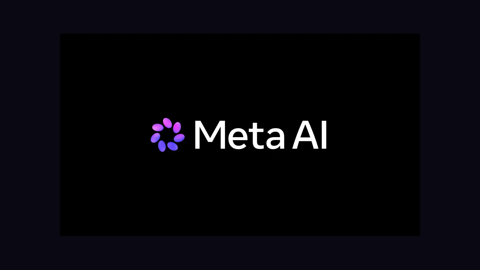 Meta AI symbol and wordmark on black