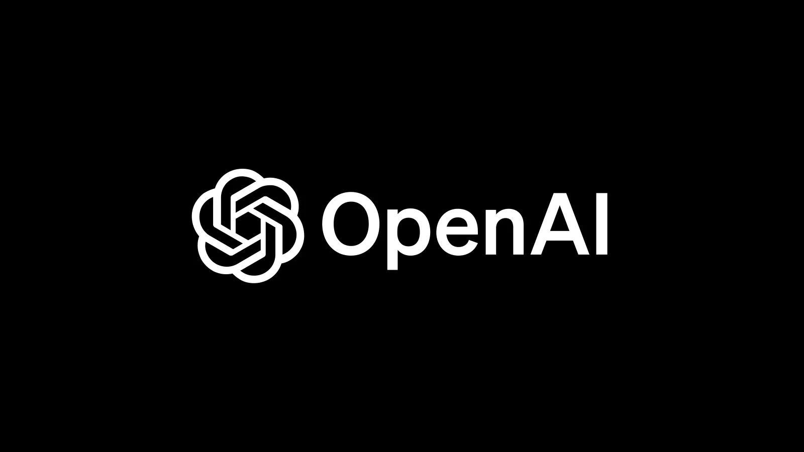 OpenAI wordmark in white on black