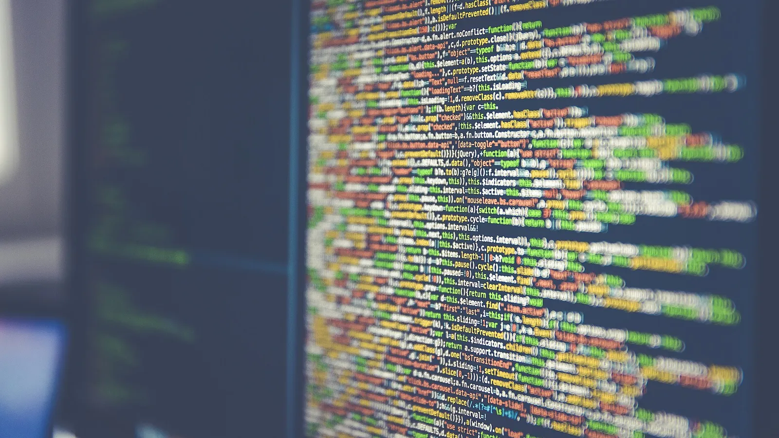 Close-up of source code on a computer monitor
