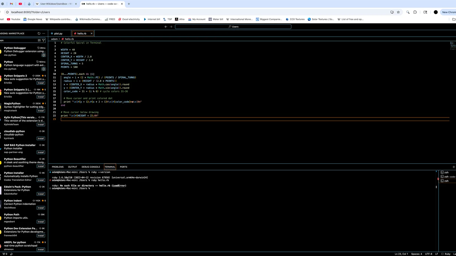 Dark code editor and terminal split across a widescreen display